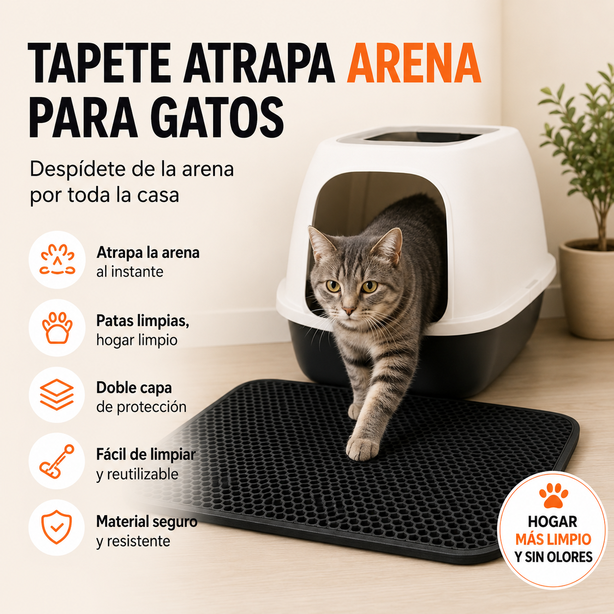 Tapete Atrapa Arena para Gatos/AliExpress